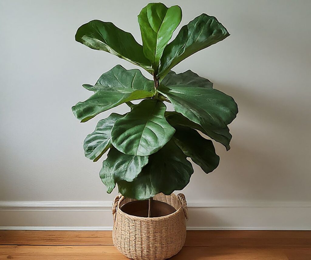 fiddle leaf fig on the floor